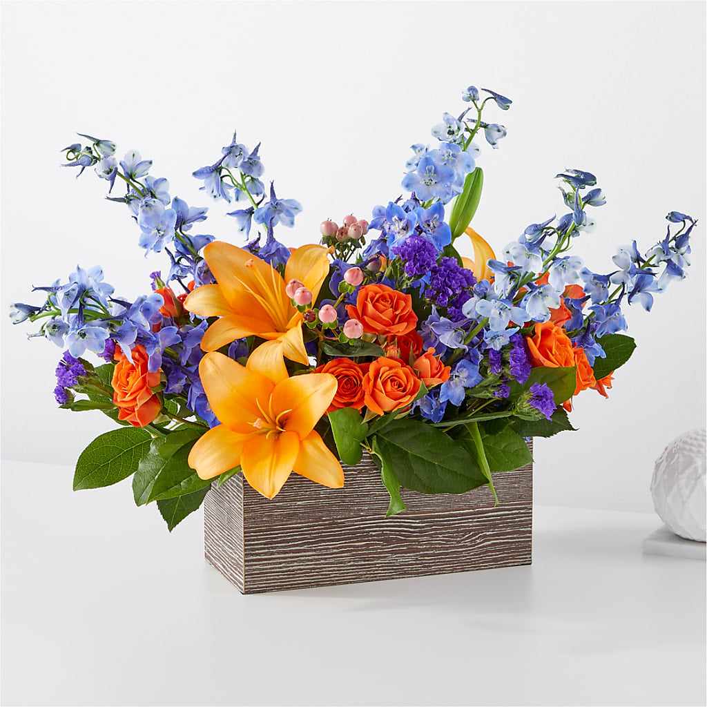 Radiant Citrus Box Bouquet – The Total Event Li Inc, Bethpage NY