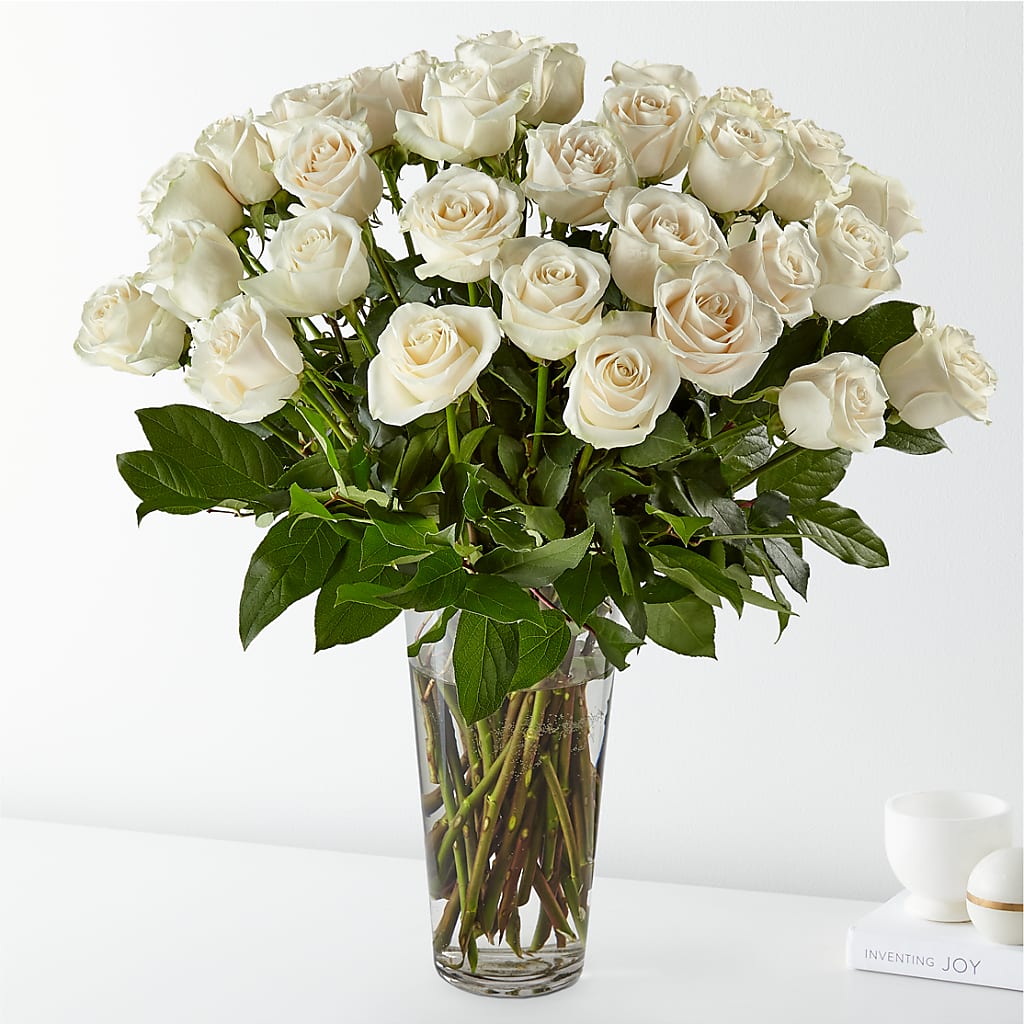 Long Stem White Rose Bouquet – The Total Event Li Inc, Bethpage NY