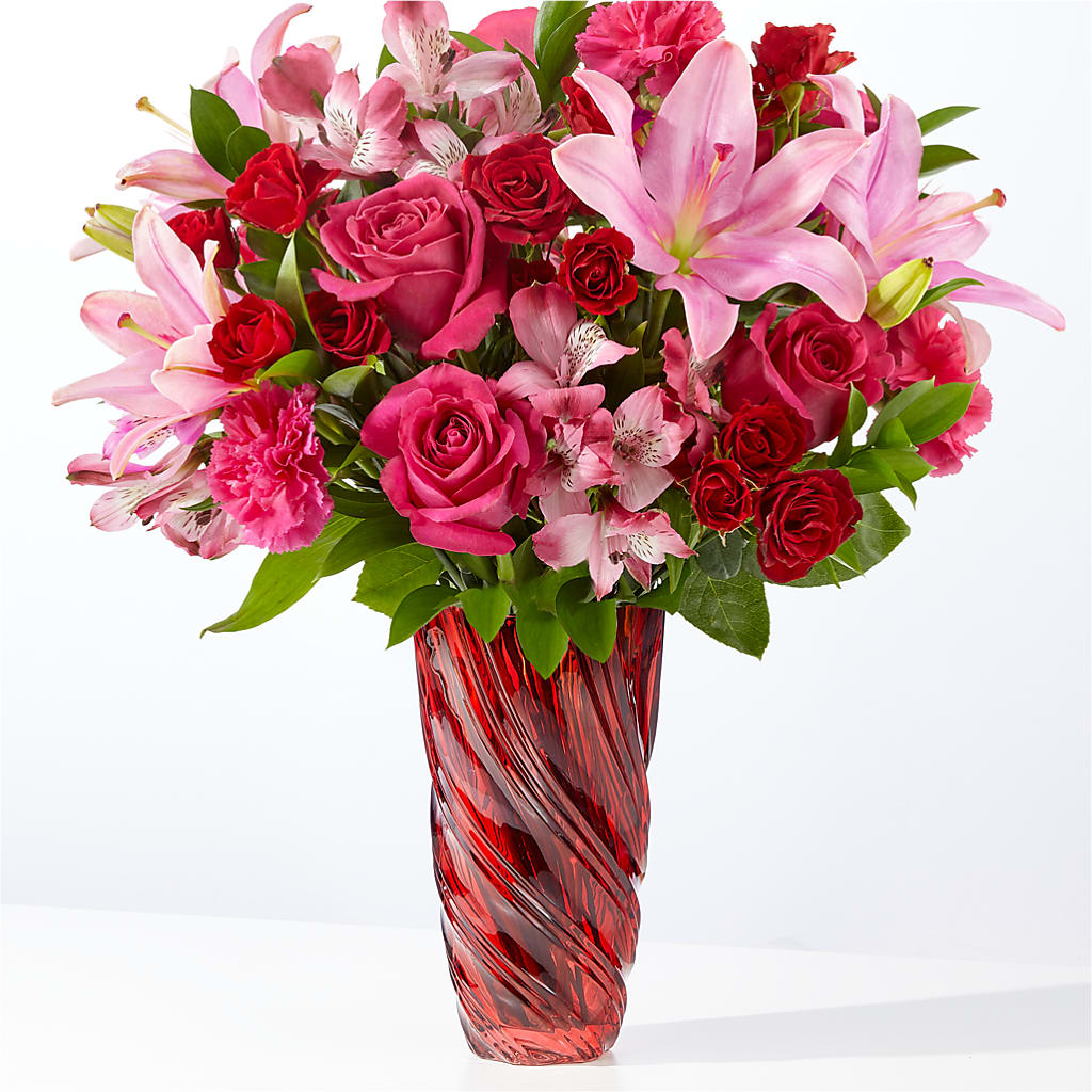In Love Bouquet with Luxe Swirl Vase – The Total Event Li Inc, Bethpage NY