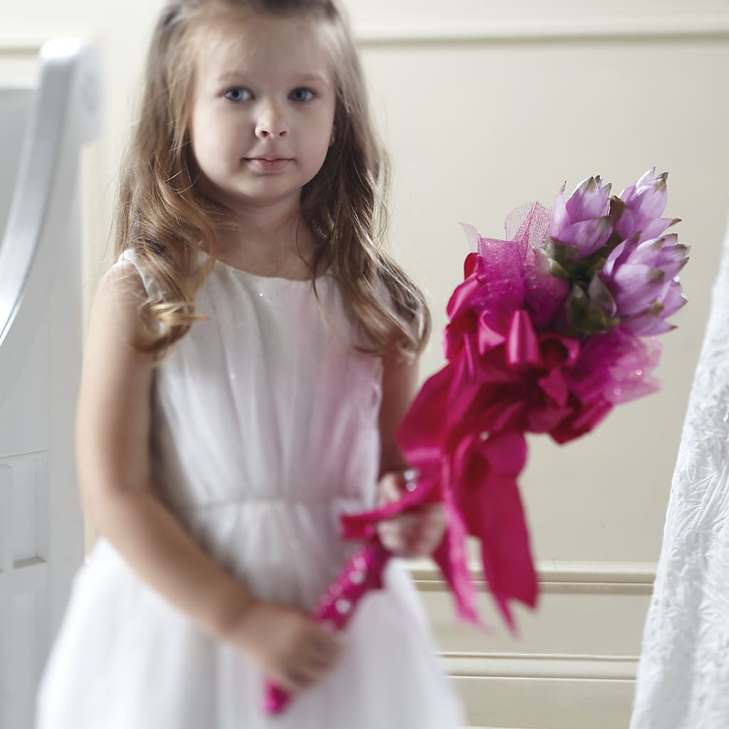 Sparkle Pink Flower Girl Bouquet – The Total Event Li Inc, Bethpage NY