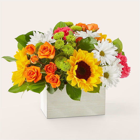 Sun-drenched Blooms Box Bouquet –  The Total Event Li Inc, Bethpage NY