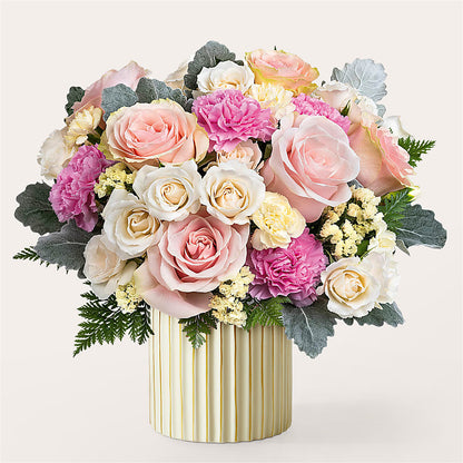Blissful Moments Bouquet with Ivory Vase