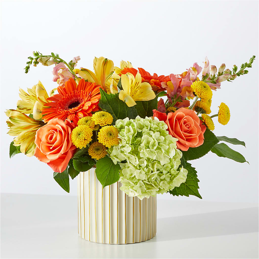 Autumn Sunshine Bouquet with Ivory Vase –  The Total Event Li Inc, Bethpage NY