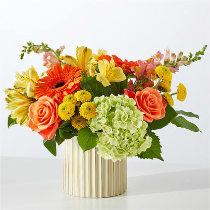Autumn Sunshine Bouquet with Ivory Vase –  The Total Event Li Inc, Bethpage NY