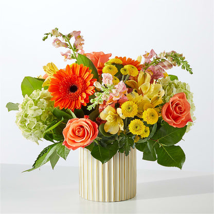 Autumn Sunshine Bouquet with Ivory Vase –  The Total Event Li Inc, Bethpage NY
